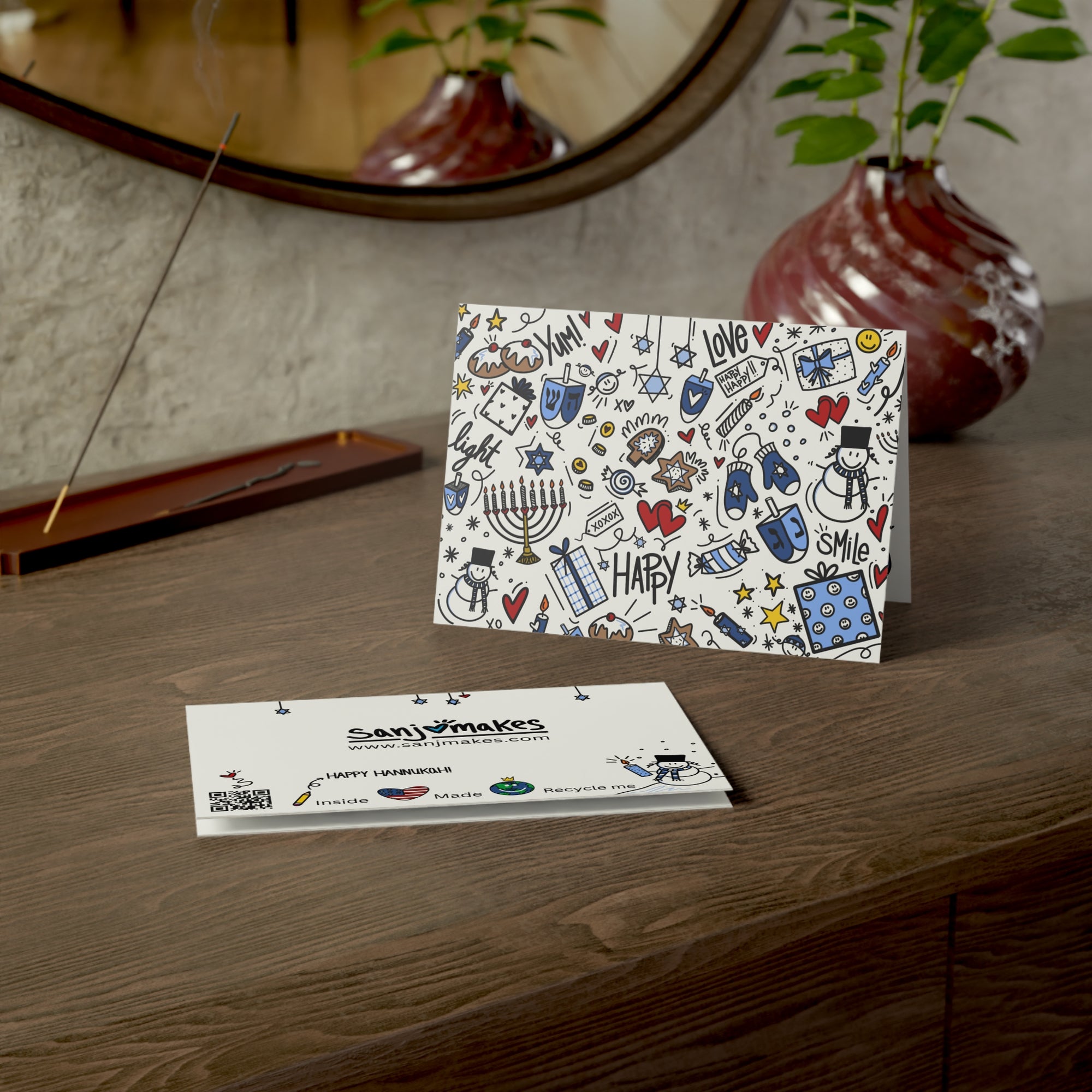 Hanukkah Doodle Holiday Card - *Ships out 12/2, delivers 12/8 or 12/2 FREE Local Delivery