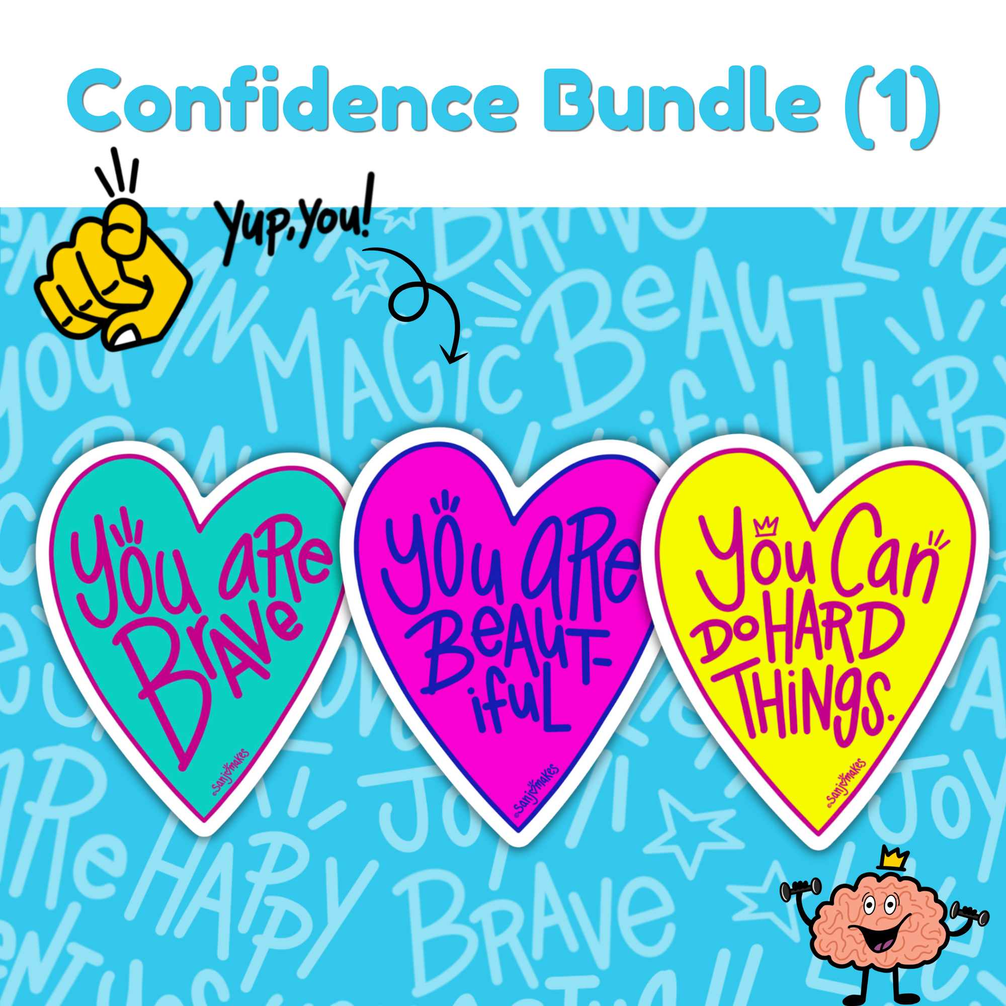 Confidence Bundle (Aqua, Pink, Yellow) Clings