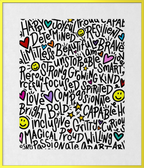"I Am"  (Black on White) Playful Word Art 11x14 Print