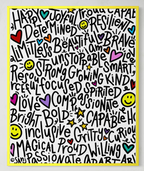 "I Am"  (Black on White) Playful Word Art 11x14 Print