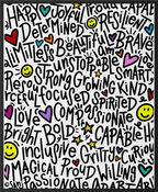 "I Am"  (Black on White) Playful Word Art 11x14 Print