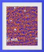 "NY Knicks"  (Blue on Orange) Playful Word Art 11x14 Print