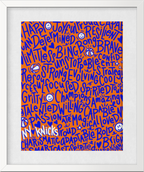 "NY Knicks"  (Blue on Orange) Playful Word Art 11x14 Print