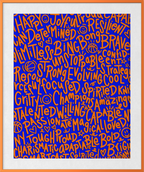 "NY Tough"  (Orange on Blue) Playful Word Art 11x14 Print
