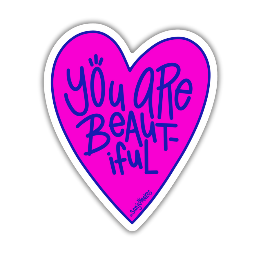 'You Are Beautiful' (Pink & Blue) Cling