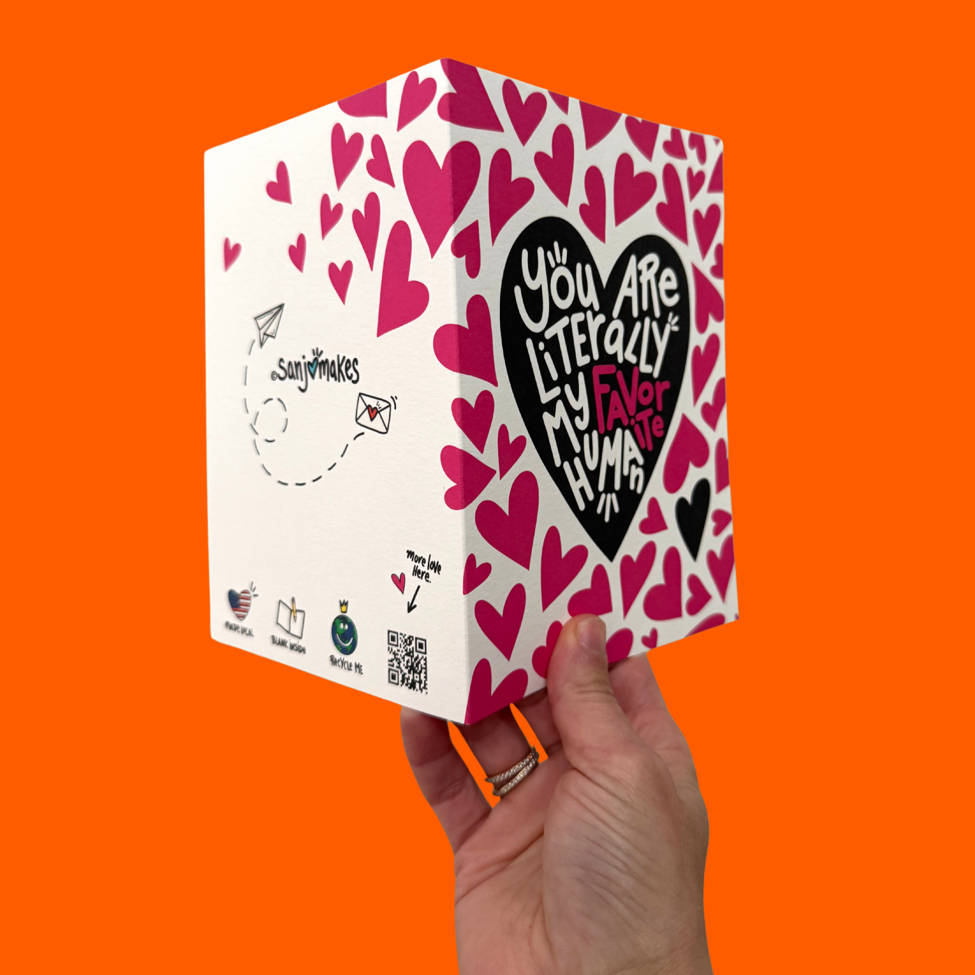 Multi Pink Heart "You are Literally My Favorite Human" Greeting Card