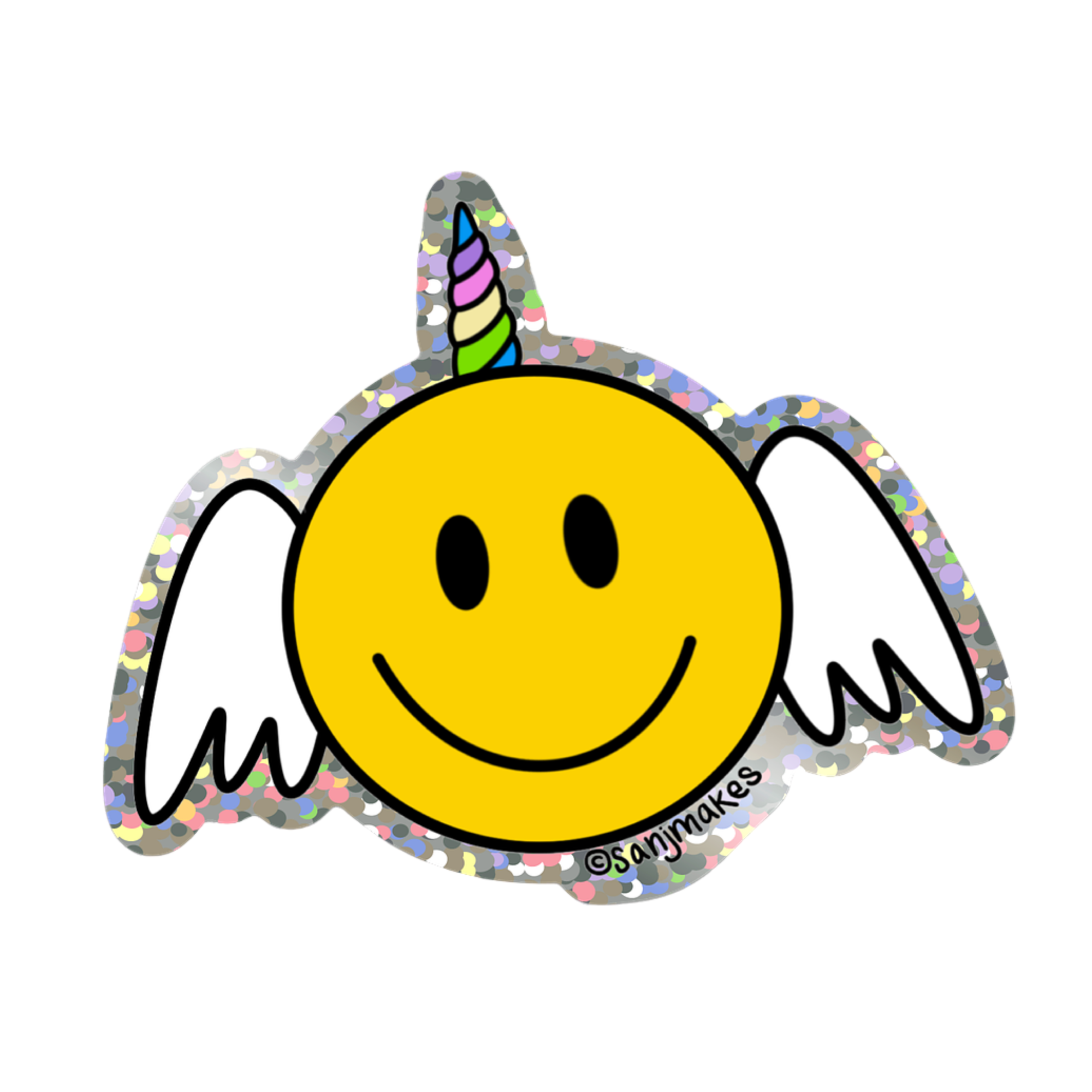 "Younicorn" Glitter Vinyl Sticker